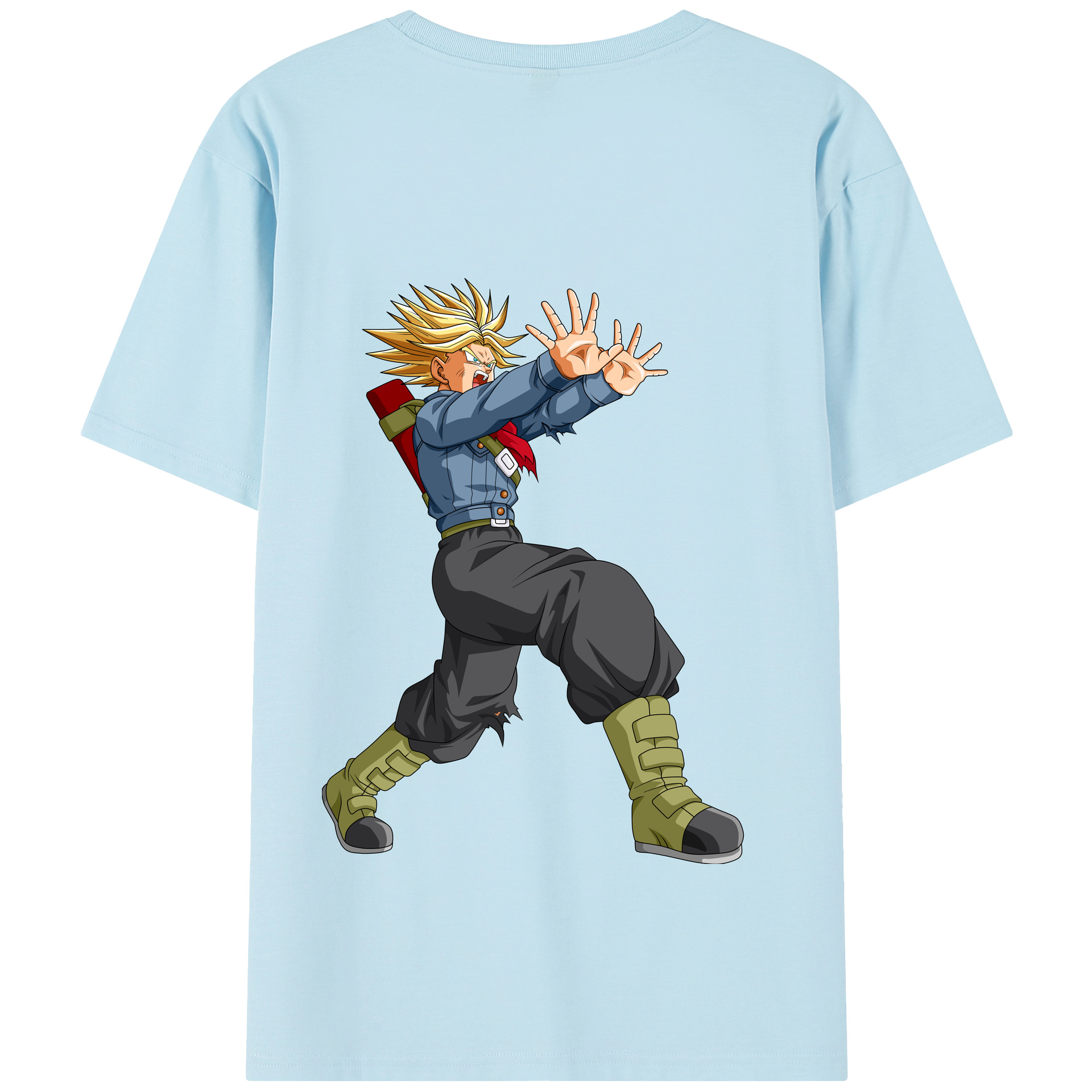 （画像用） ドラゴンボール トランクス（Torankusu）DRAGON BALL Trunks 綿100％半袖Tシャツ（背面プリント）